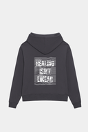 Mariposa Healing Isn't Linear Hoodie-Charcoal