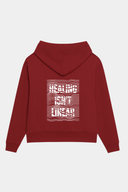 Mariposa Healing Isn't Linear Hoodie-Cranberry