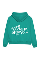 Lucky to Love You Hoodie (White) - Emerald