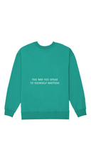 Speak Kindly Crew (White) - Emerald