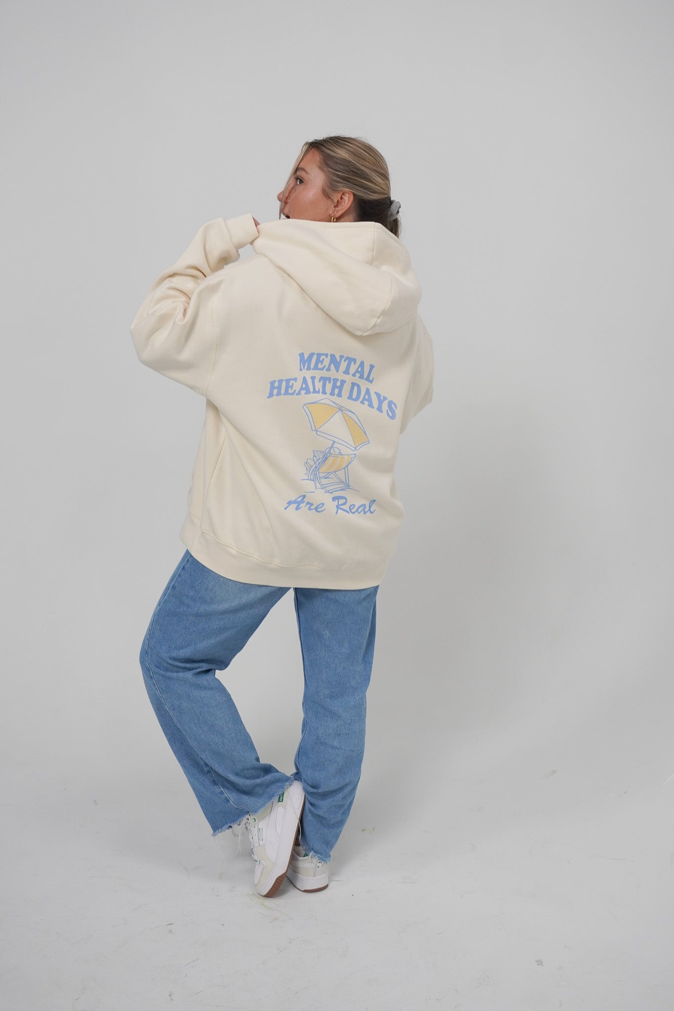 Mariposa Mental Health Days Are Real (Blue + Yellow) Hoodie