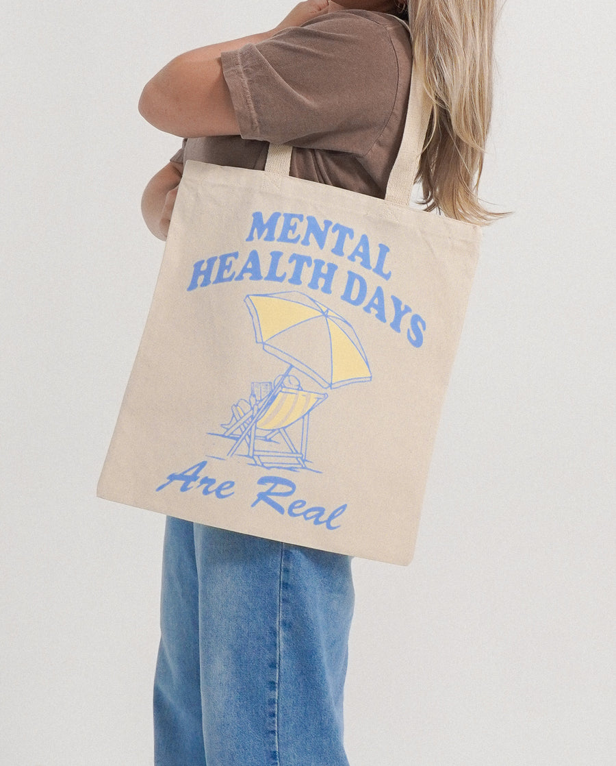 Mental Health Days are Real (Blue + Yellow) Tote