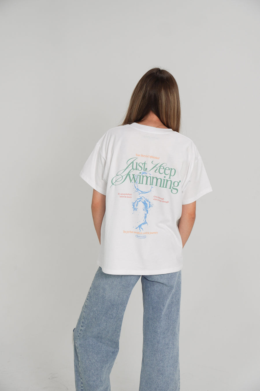 Mariposa Just Keep Swimming '24 Rainbow Oversized Tee