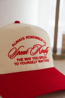 Speak Kindly Twill Trucker Cap (RED)