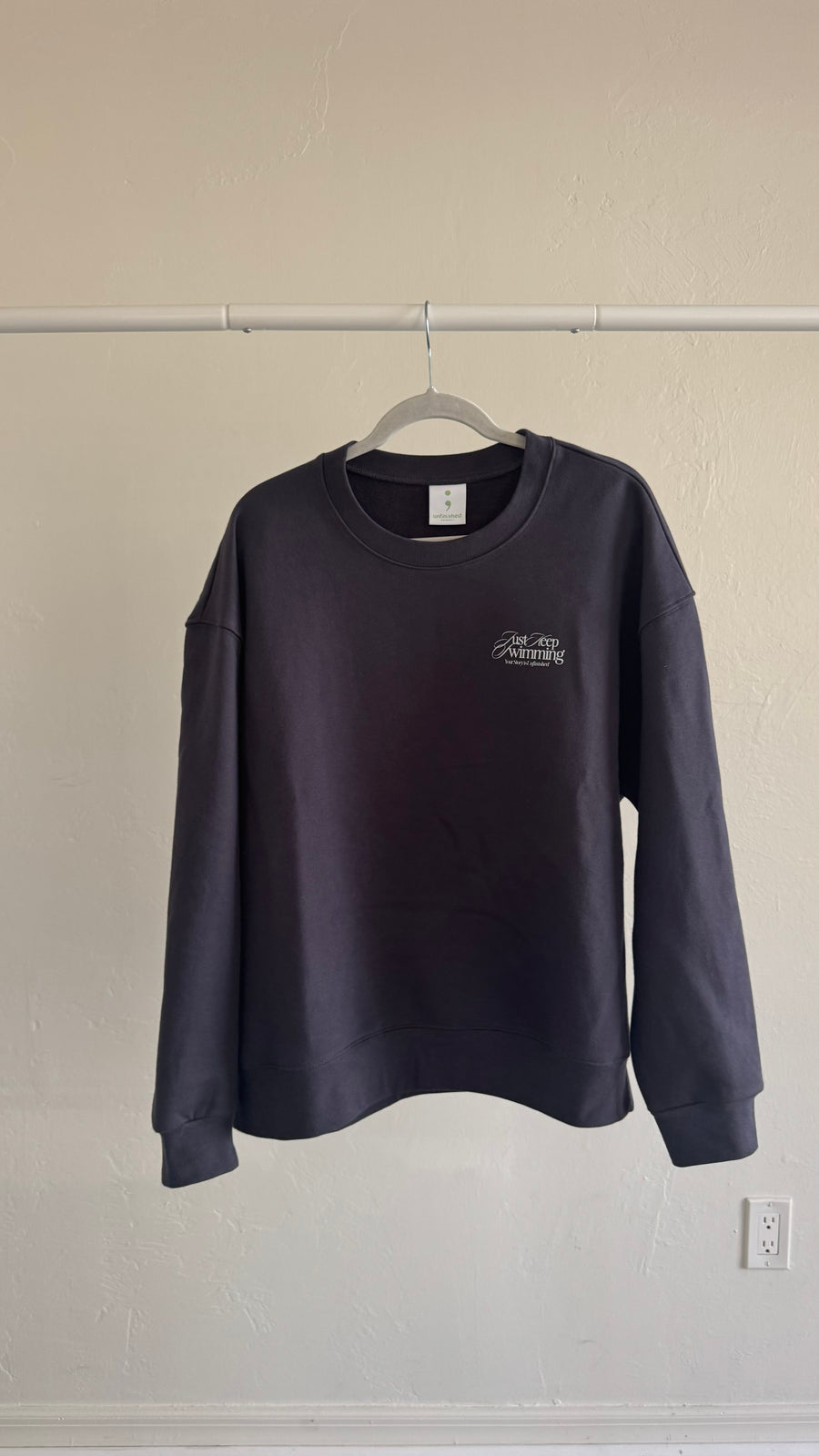 Charcoal XL Just Keep Swimming '24 Crewneck