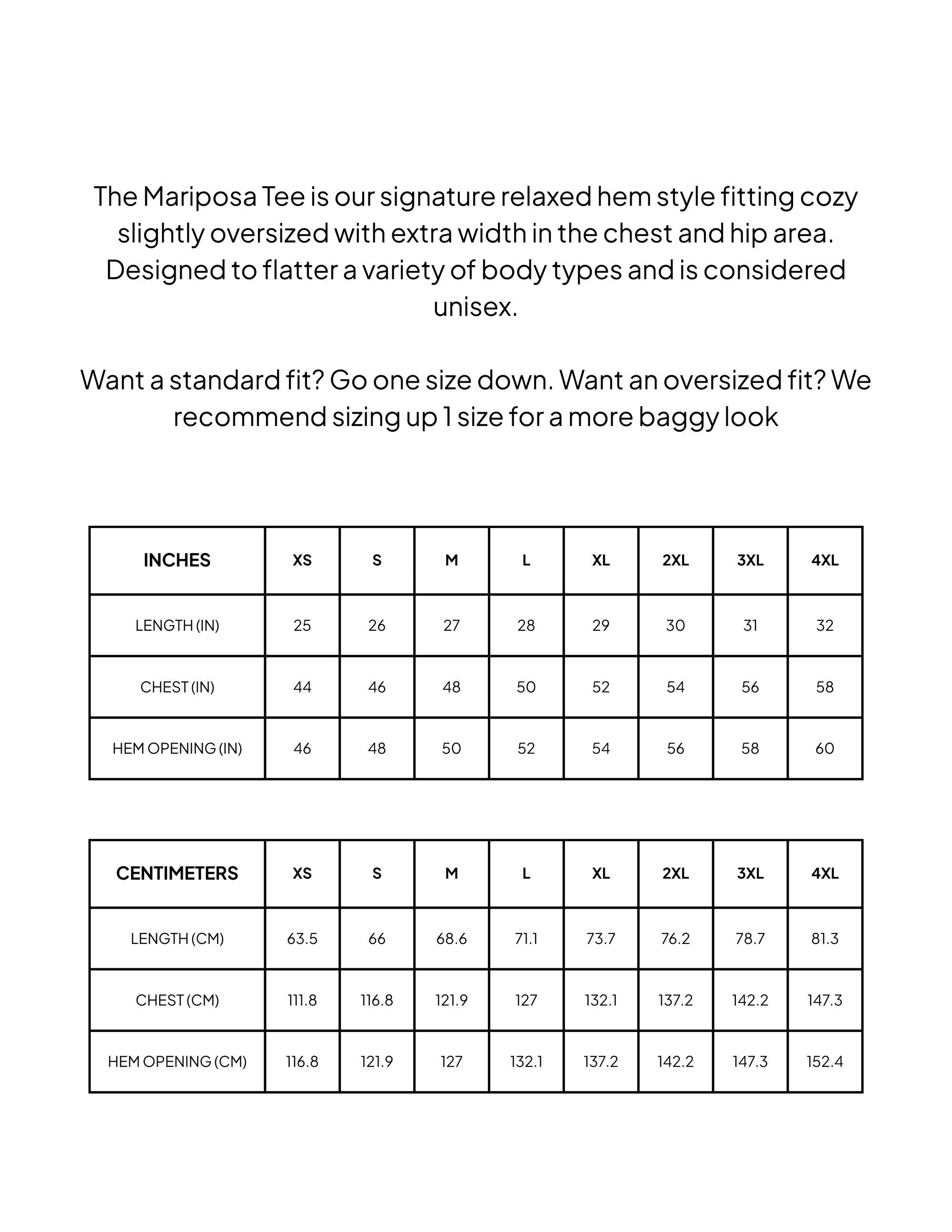 Size guide