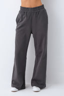 Mariposa Wide Leg Sweatpant-Charcoal