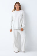 Mariposa Wide Leg Sweatpant-Heather Grey