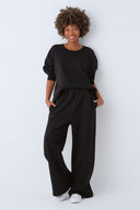 Mariposa Wide Leg Sweatpant-Carbon