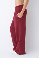 Mariposa Wide Leg Sweatpant-Cranberry