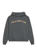 I'm Proud of You Rainbow Embroidery Hoodie - Smoke